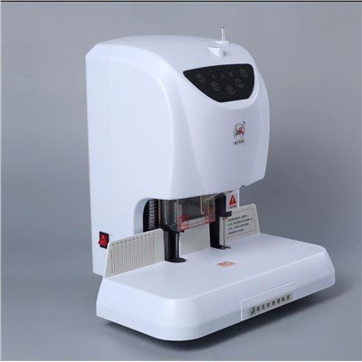 銀新/YX YX-Z50A 裝訂機(jī) 顏色：白色；鉆頭5.5-7中空特種鉆刀；裝訂方法：尼龍管加熱高溫鉚釘；裝訂能力：1-50mm厚度（75g/m2紙張)；預(yù)熱時(shí)間：約2-4min;工作臺(tái)尺寸：480mm(長(zhǎng))* 220mm（寬）;重量：16Kg.
